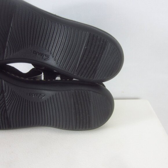 New Clarks Laurieann Bea Women 8.5 M Black Leather Floral Ankle Strap Sandals - Picture 15 of 15